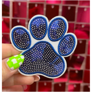 Sequins Paw Prints Iron On Patch - My Vinyl Craft