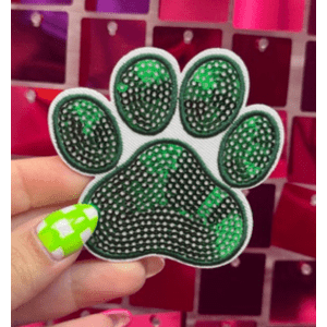 Sequins Paw Prints Iron On Patch - My Vinyl Craft