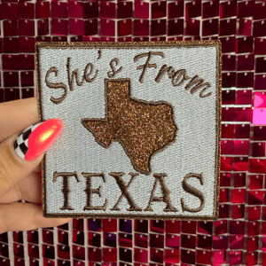 She From Texas Iron on Patch - My Vinyl Craft