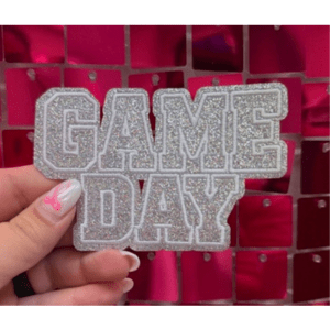 Silver Game Day Iron On Patch - My Vinyl Craft
