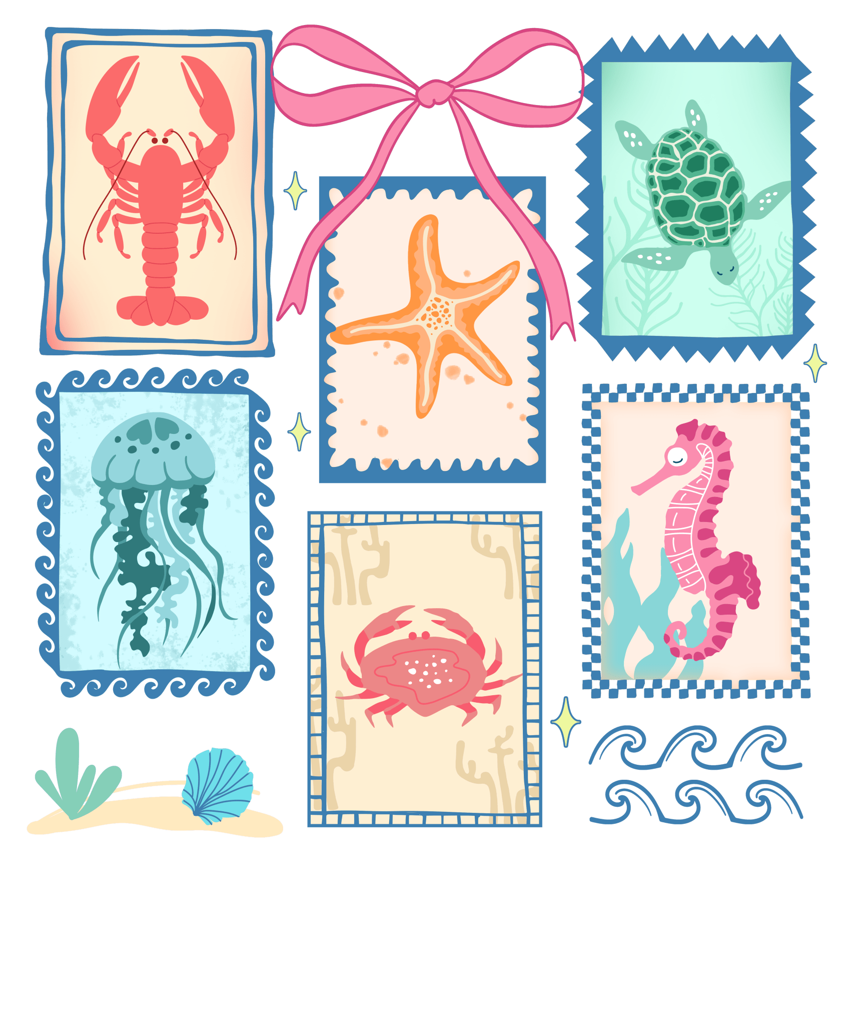 SM9 - Vintage Stamps DTF Transfer - My Vinyl Craft