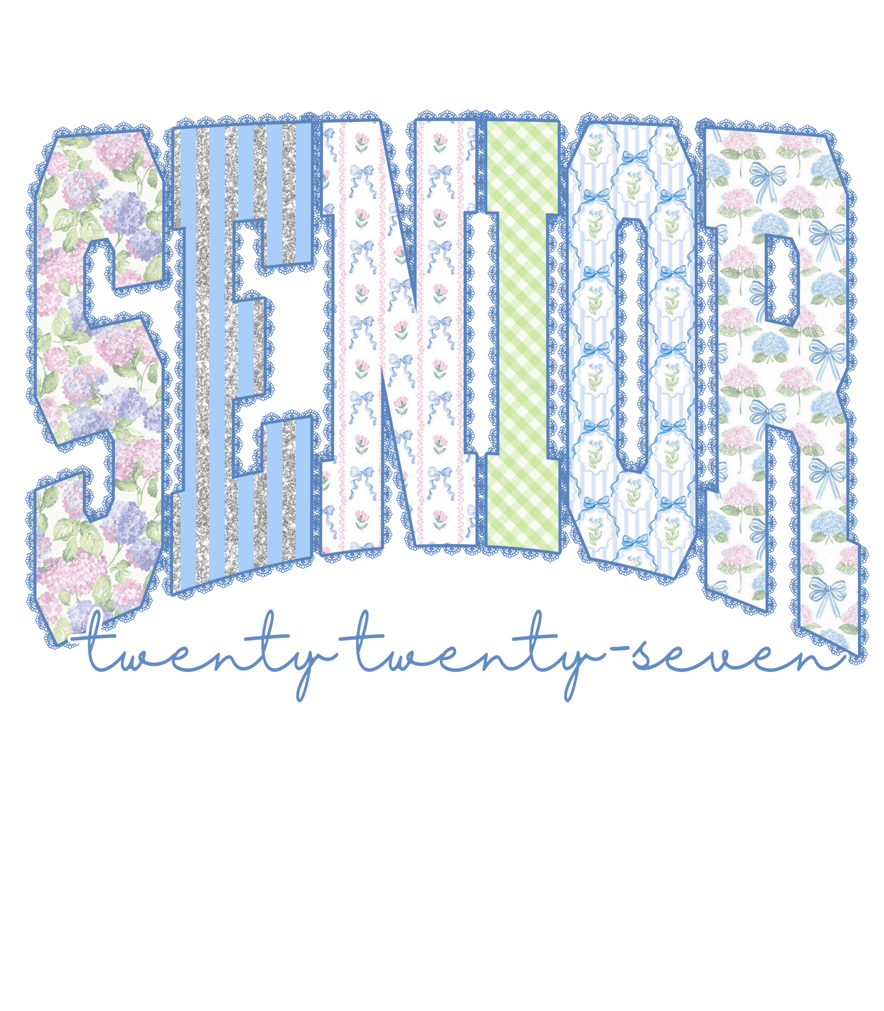SN1 - Senior 27 Flowers DTF Transfer - My Vinyl Craft