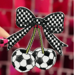 Soccer Cherry Iron On Patch - My Vinyl Craft