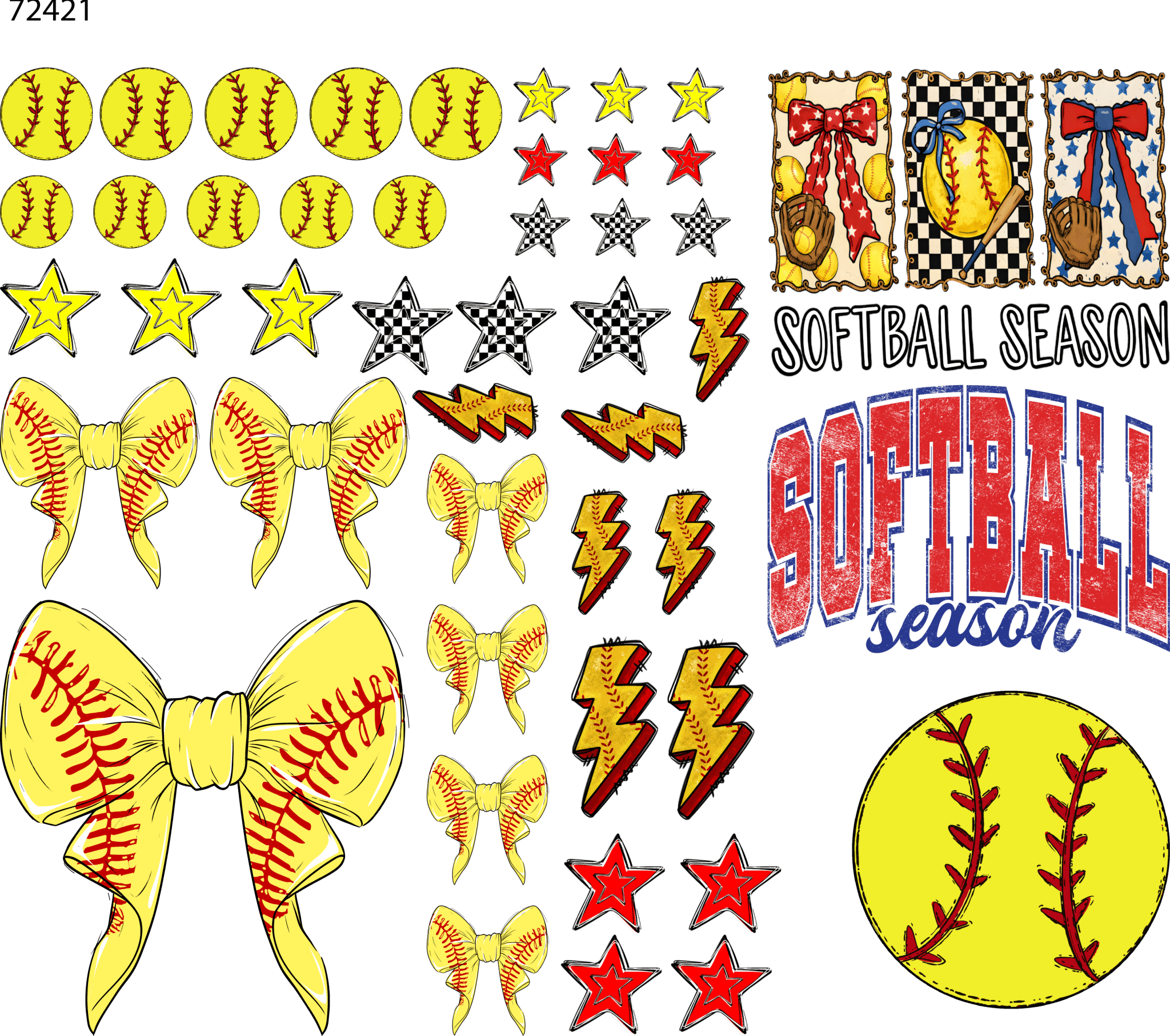 Softball Element UV DTF Sheet - My Vinyl Craft