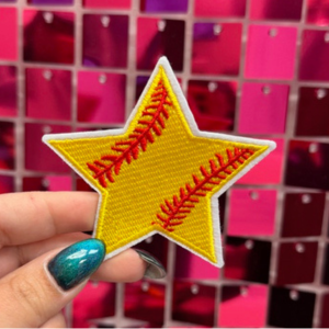 Softball Star Iron On Patch - My Vinyl Craft
