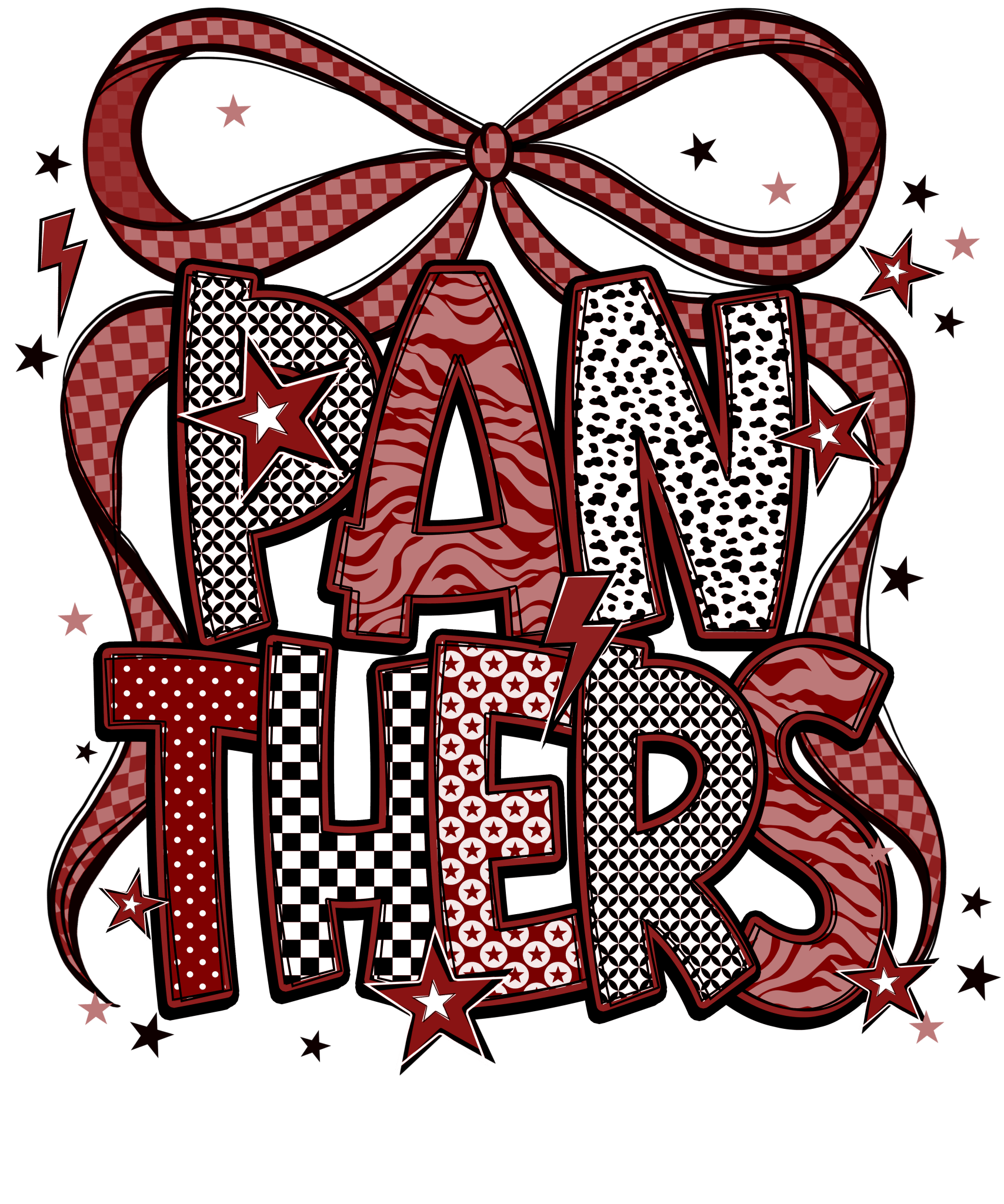 SP109 - Star Bow Panthers DTF Transfer - My Vinyl Craft