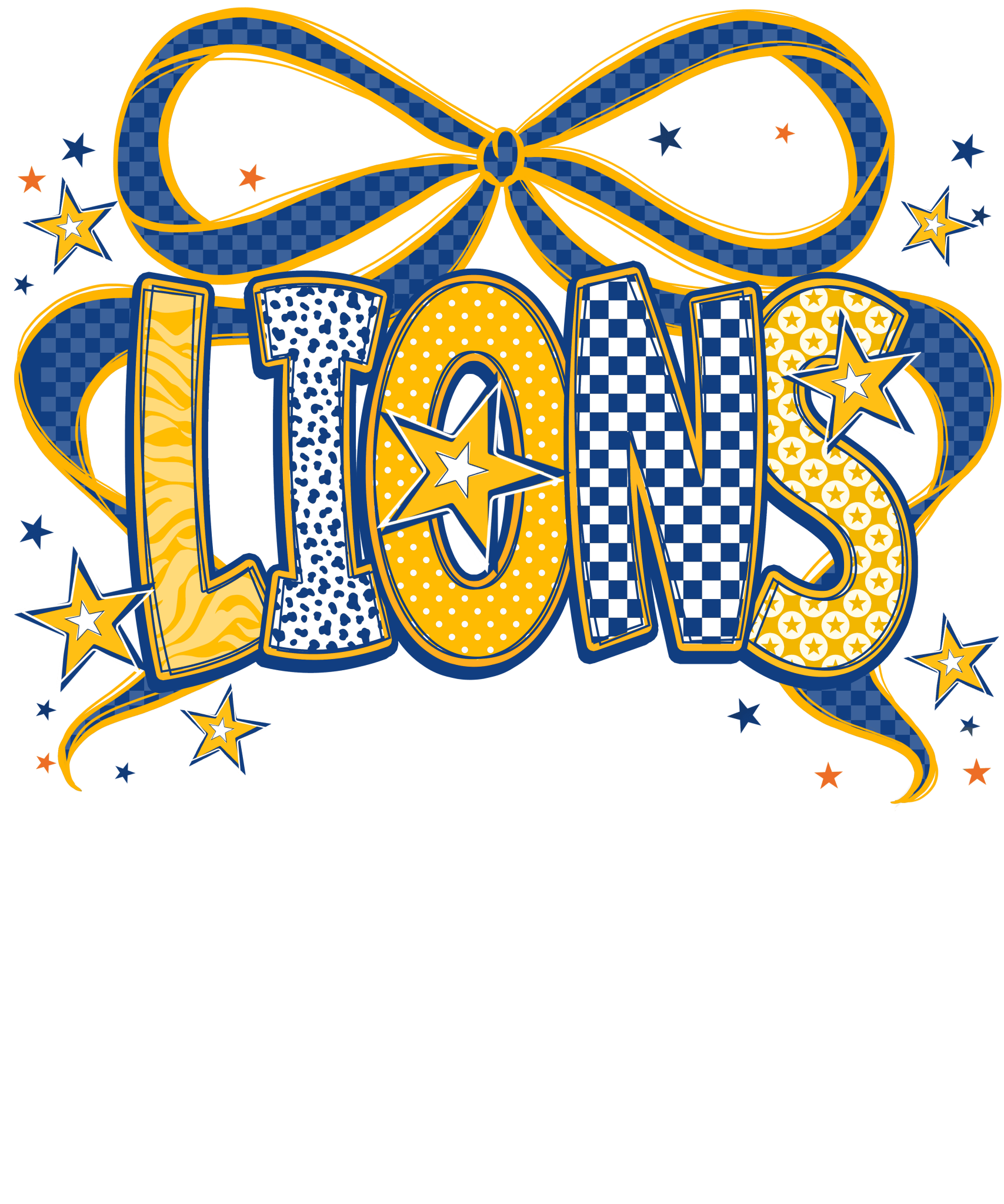 SP110 - Star Bow Lions DTF Transfer - My Vinyl Craft
