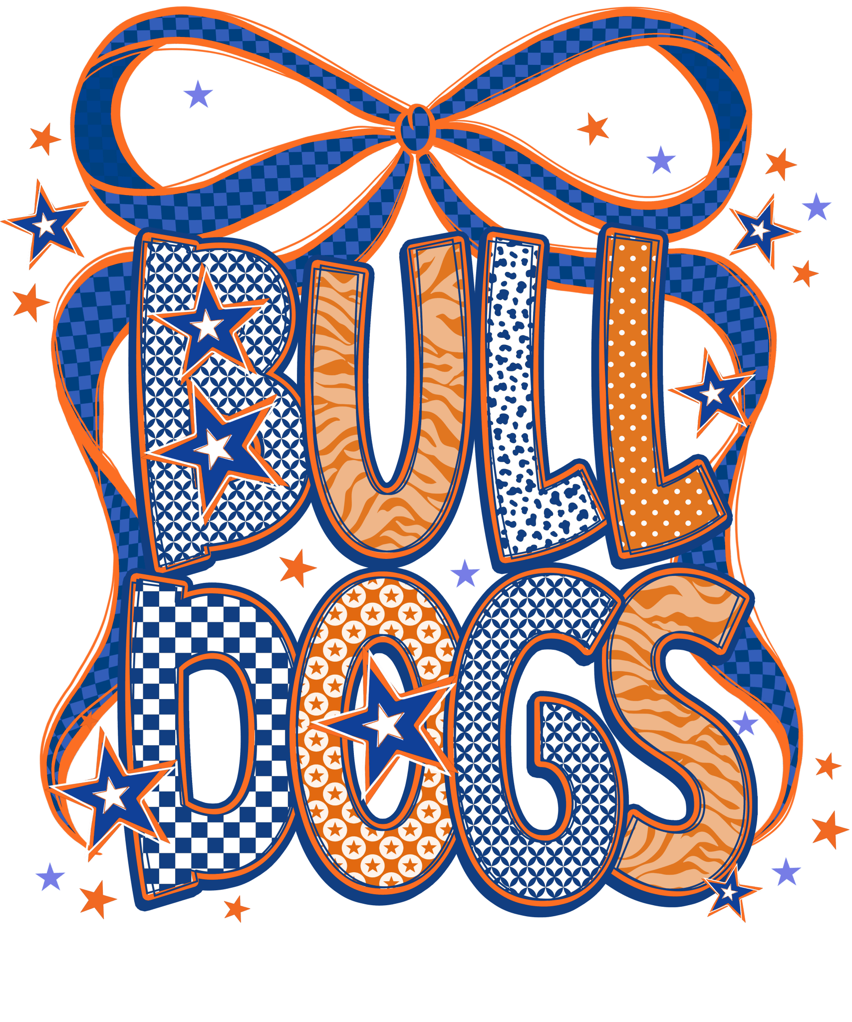 SP111 - Star Bow Bulldogs DTF Transfer - My Vinyl Craft