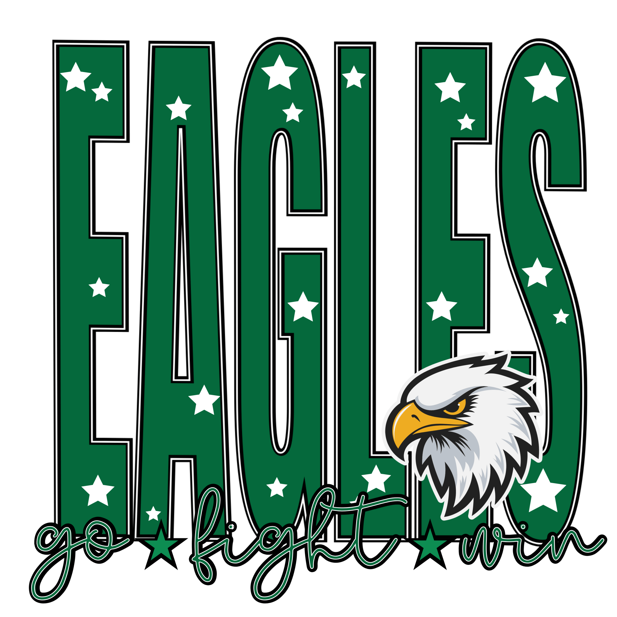 SP69 - Lets's Go Eagles DTF Transfer - My Vinyl Craft