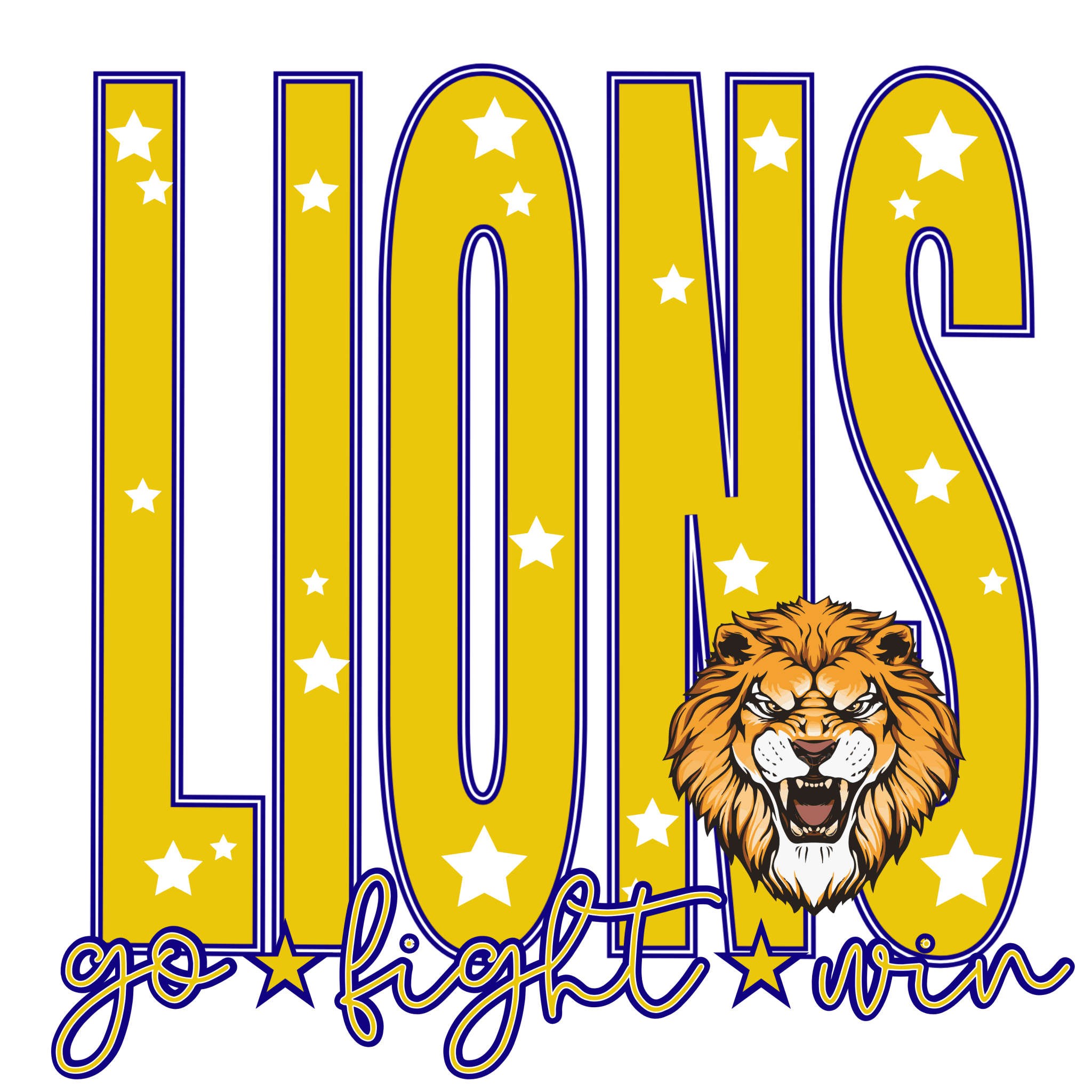 SP75 - Let's Go Lions DTF Transfer - My Vinyl Craft