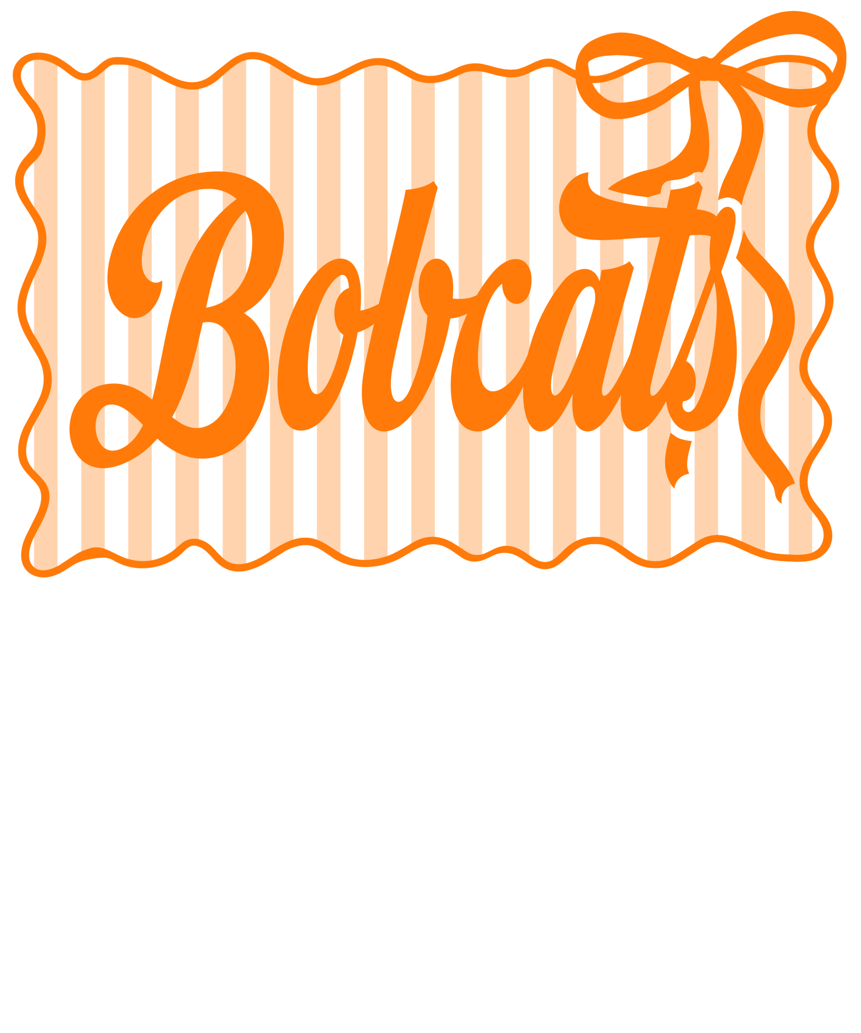 SP84 - Striped Bow Bobcats DTF Transfer - My Vinyl Craft