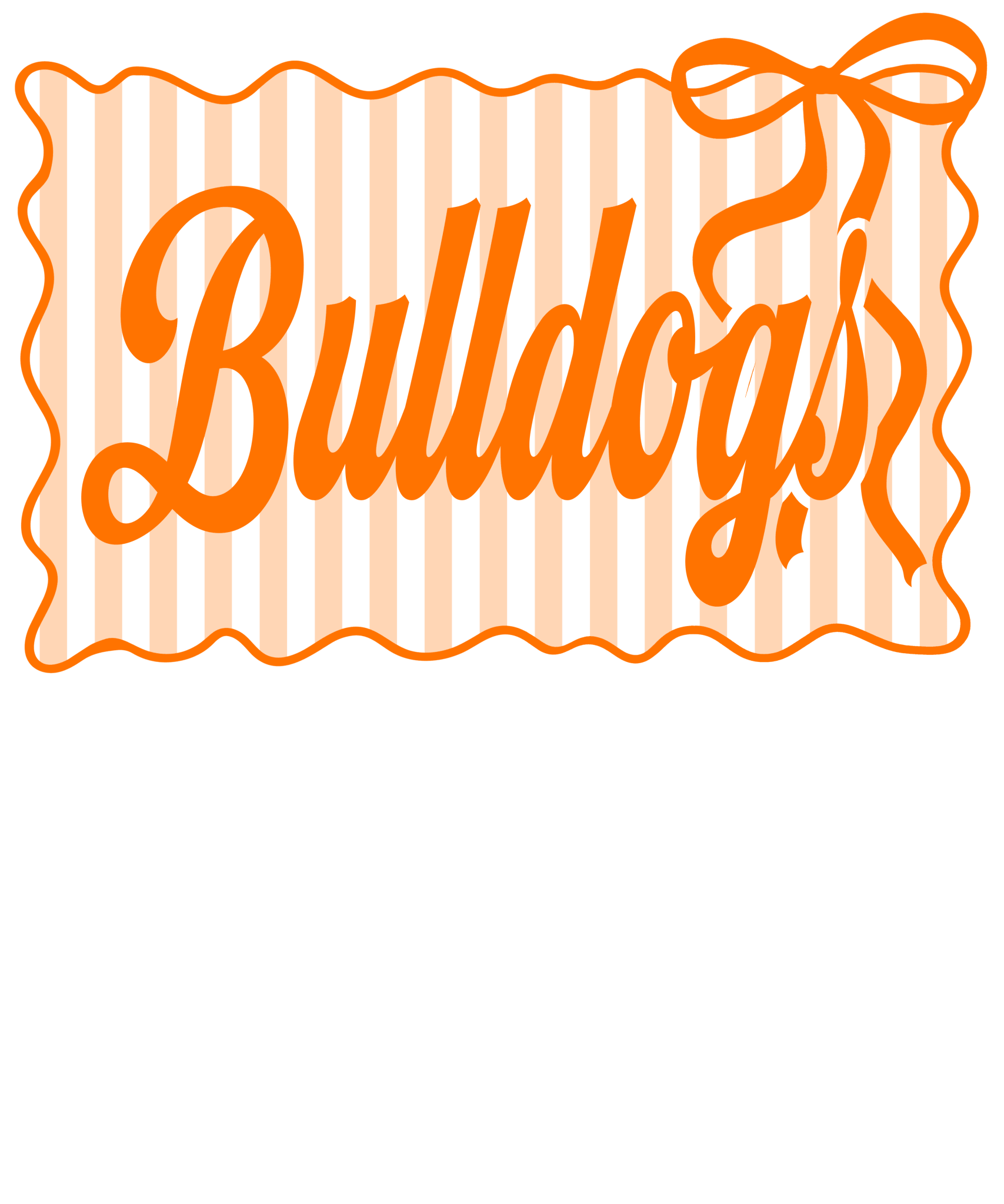 SP92 Bulldogs Striped Bow DTF Transfer - My Vinyl Craft