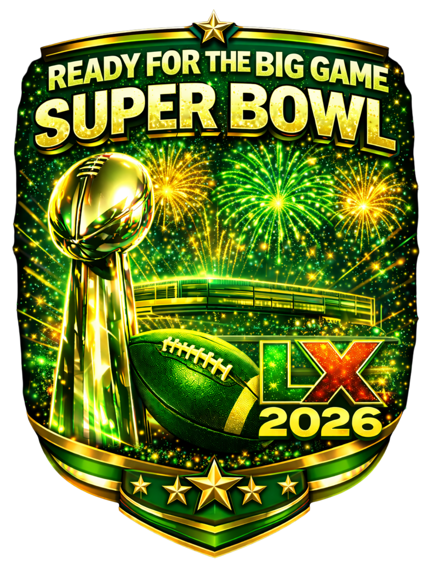 SS16 - Super Bowl Green DTF Transfer - My Vinyl Craft