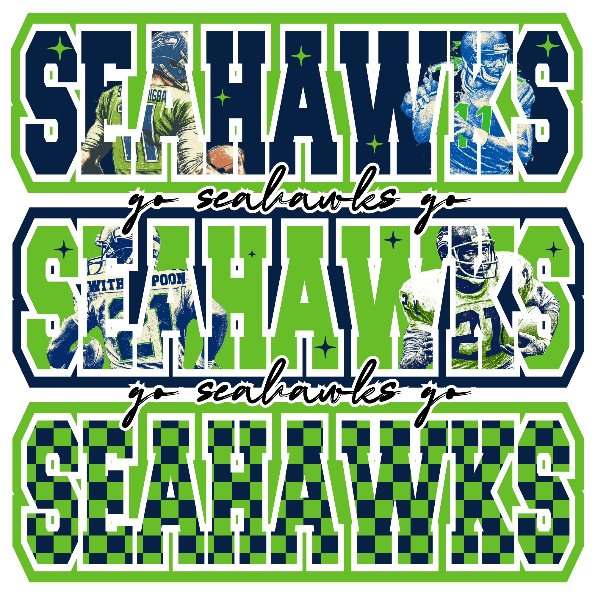 SS17 - Go Seahawk Go DTF Transfer - My Vinyl Craft