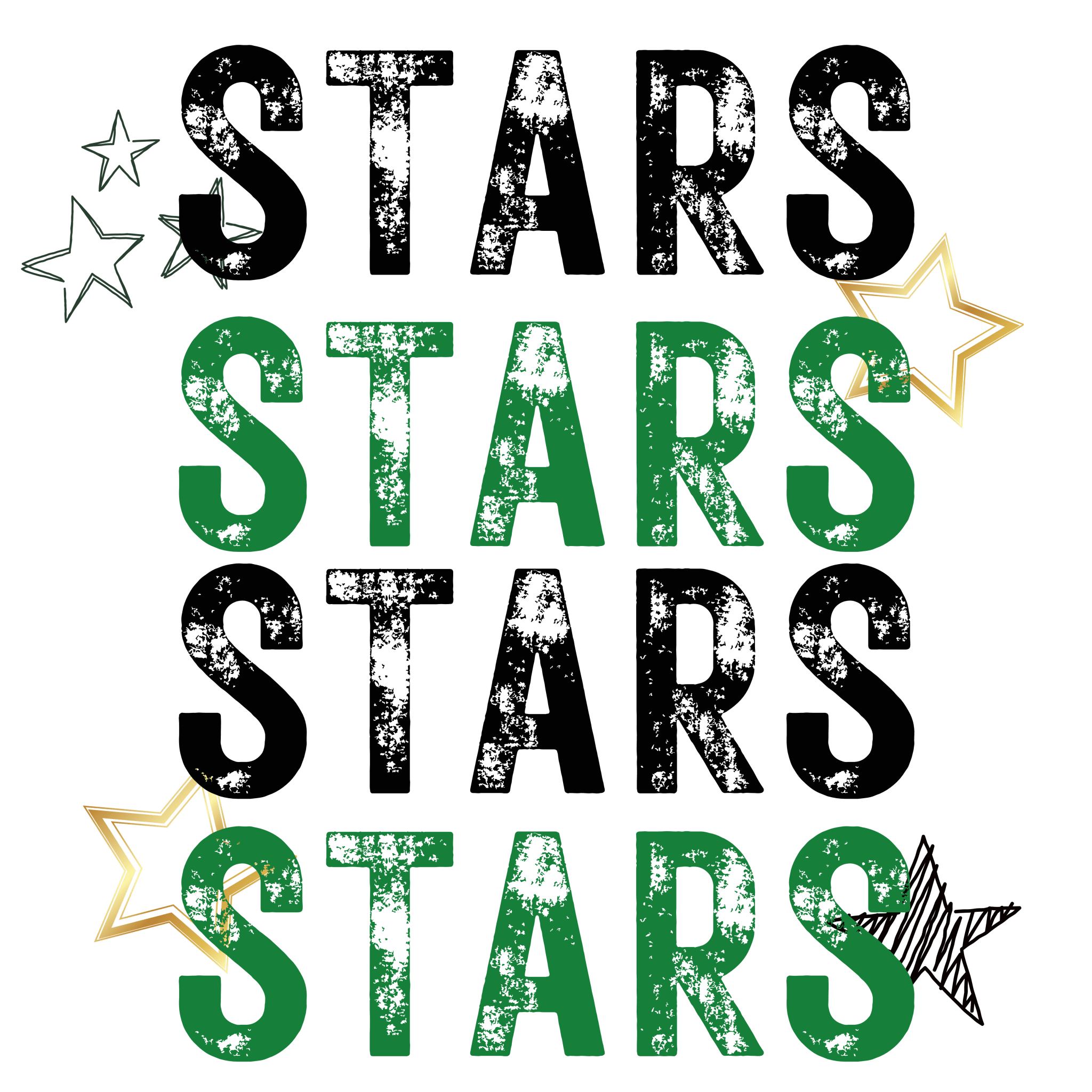 ST4 - Stacked Stars DTF Transfer - My Vinyl Craft