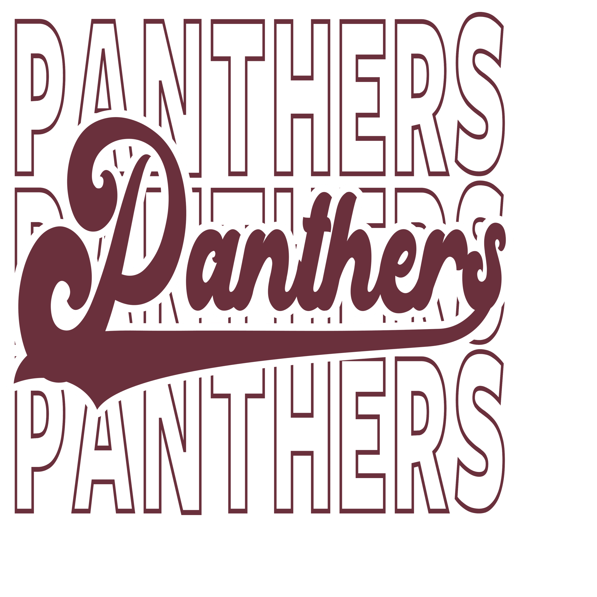 Stacked Varsity Panthers DTF Transfer - My Vinyl Craft