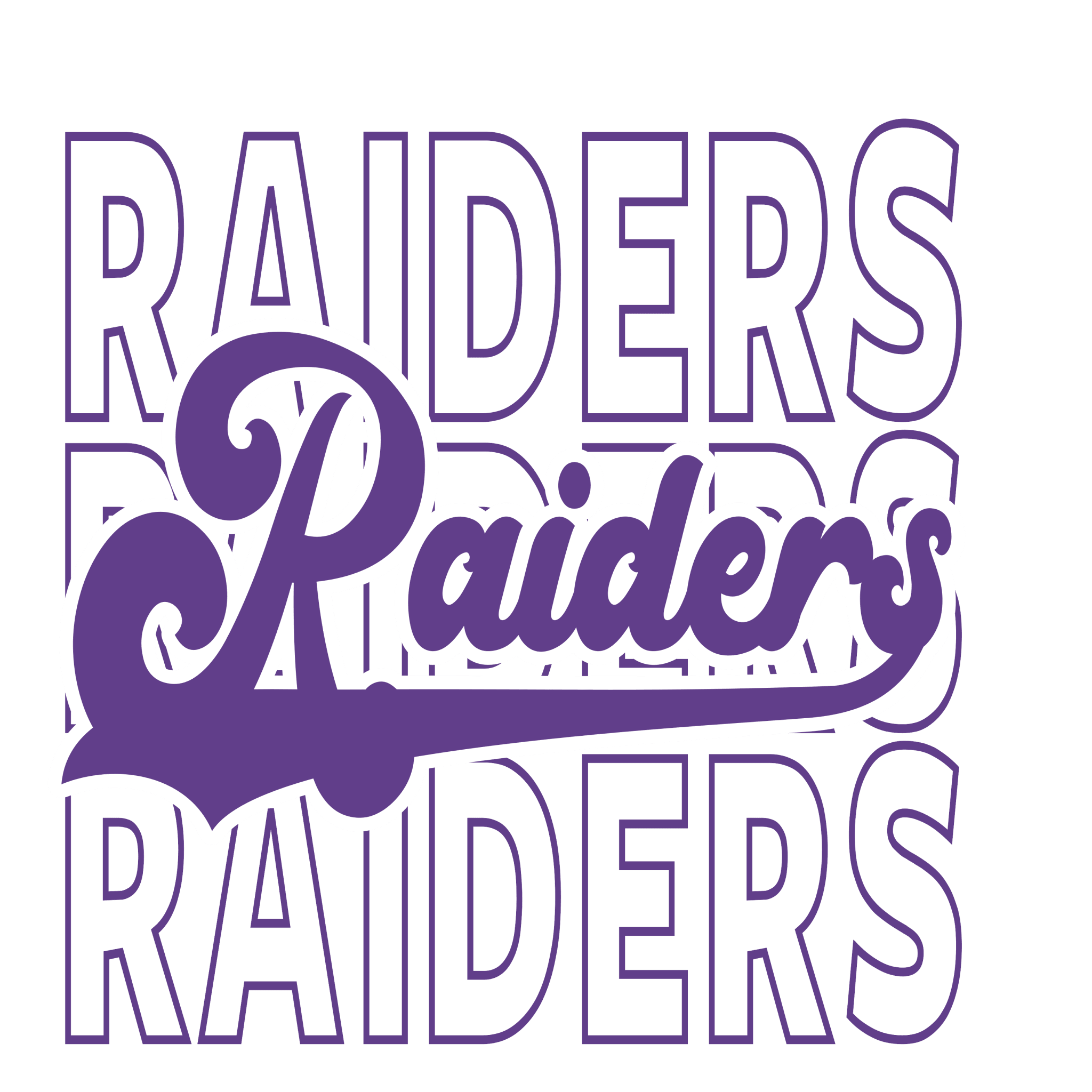 Stacked Varsity Raiders DTF Transfer - My Vinyl Craft
