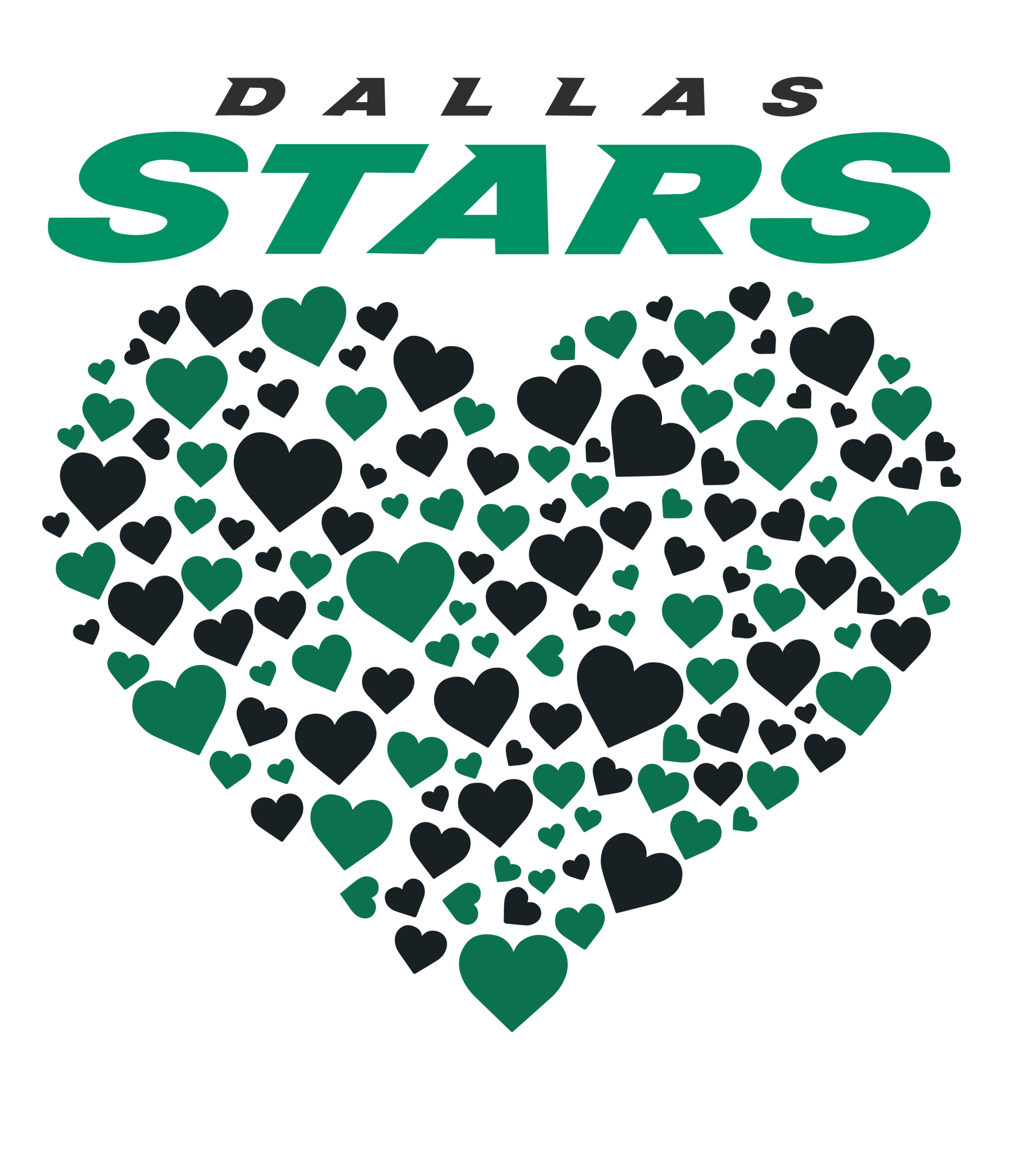 Stars Heart DTF Transfer - My Vinyl Craft