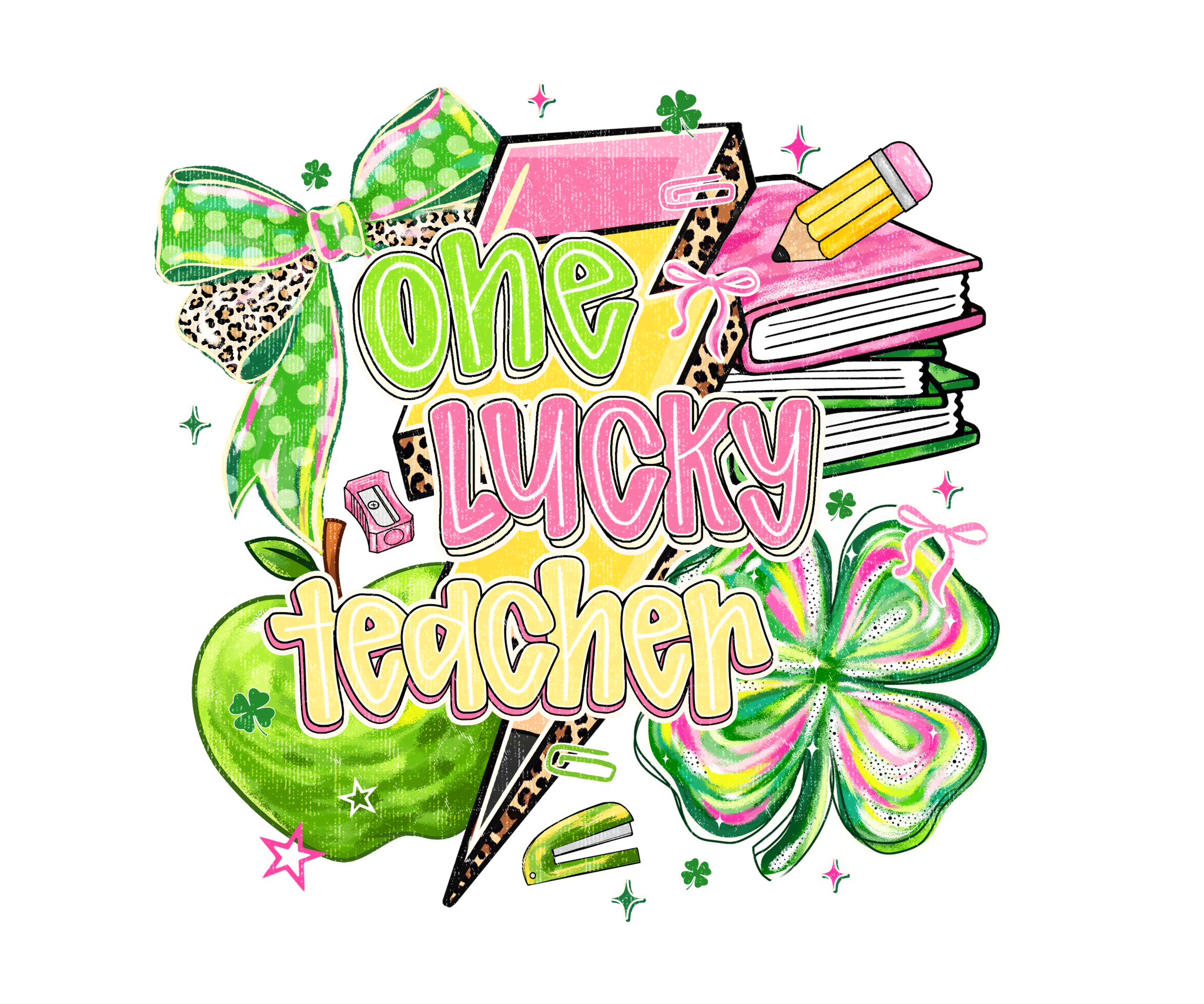 STP25 - One LuckyTeacher DTF Transfer - My Vinyl Craft