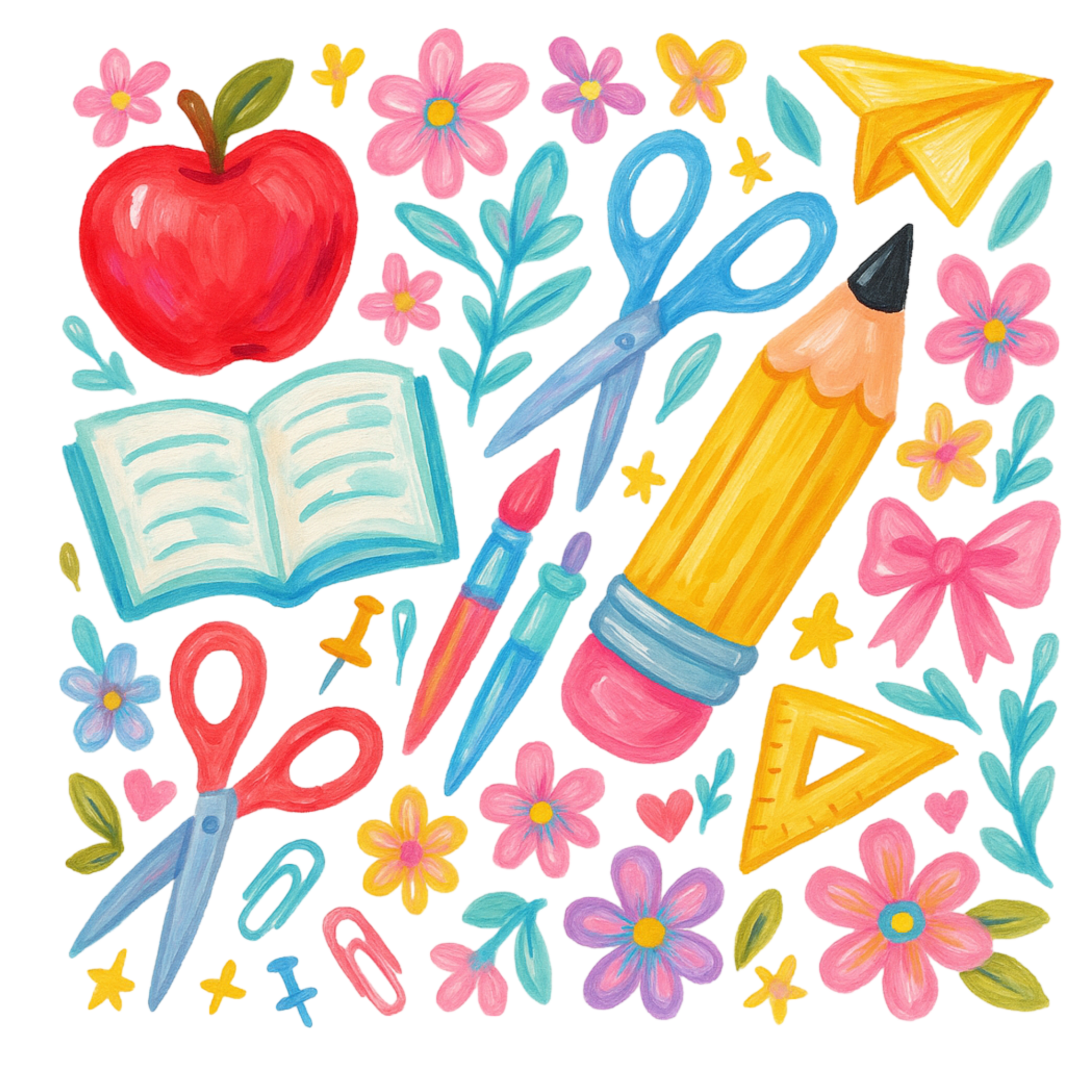 T5 - Watercolor Supplies DTF Transfer - My Vinyl Craft