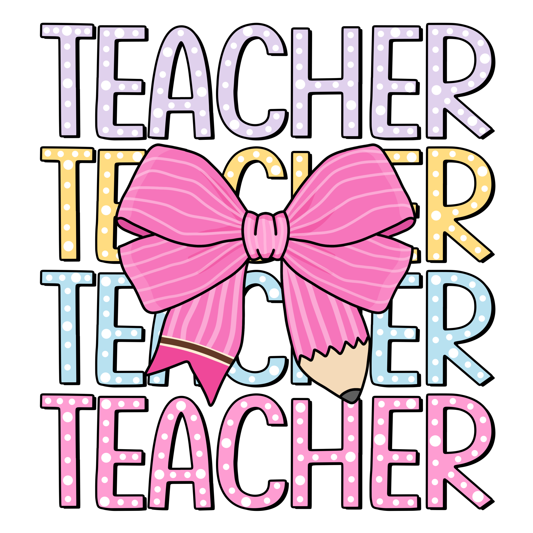 Teacher Bright Bow - T16 - My Vinyl Craft