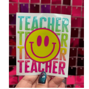 Teacher Smiley Small UV DTF - My Vinyl Craft