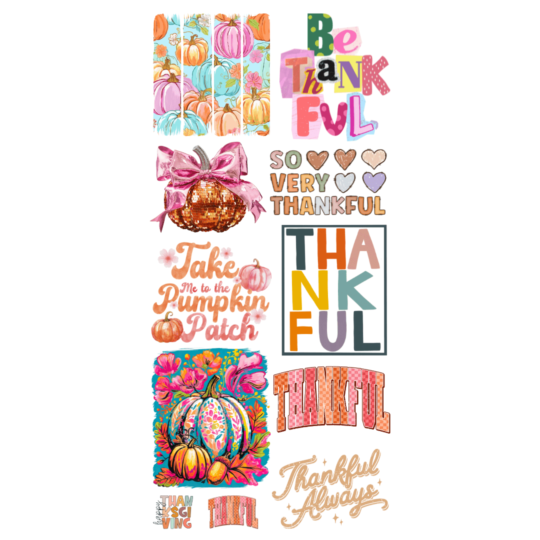 Thankful Fall Pre - Made DTF Gangsheet - My Vinyl Craft
