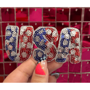 USA Bubble Letters Iron On Patch - My Vinyl Craft