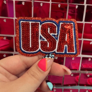 USA Sequins Iron On Patch - My Vinyl Craft