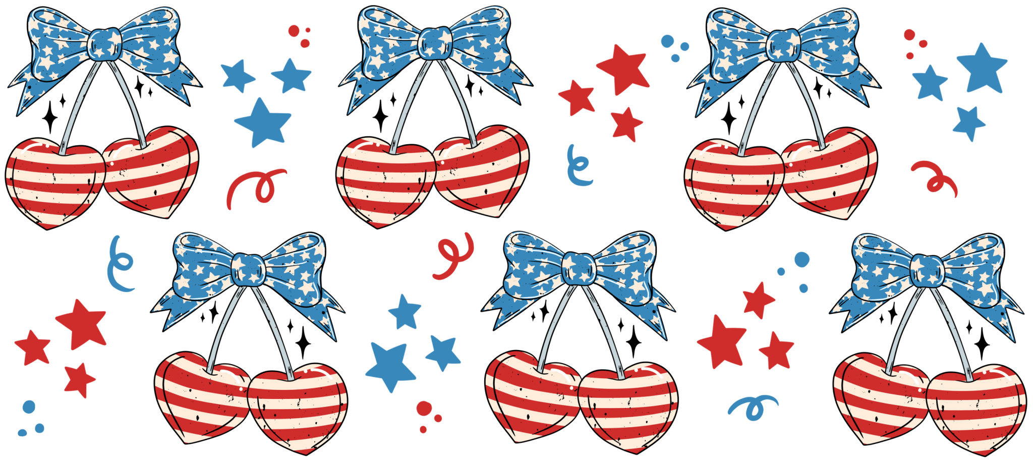 UV104 - Patriotic Cherry UV DTF Cup Wrap - My Vinyl Craft