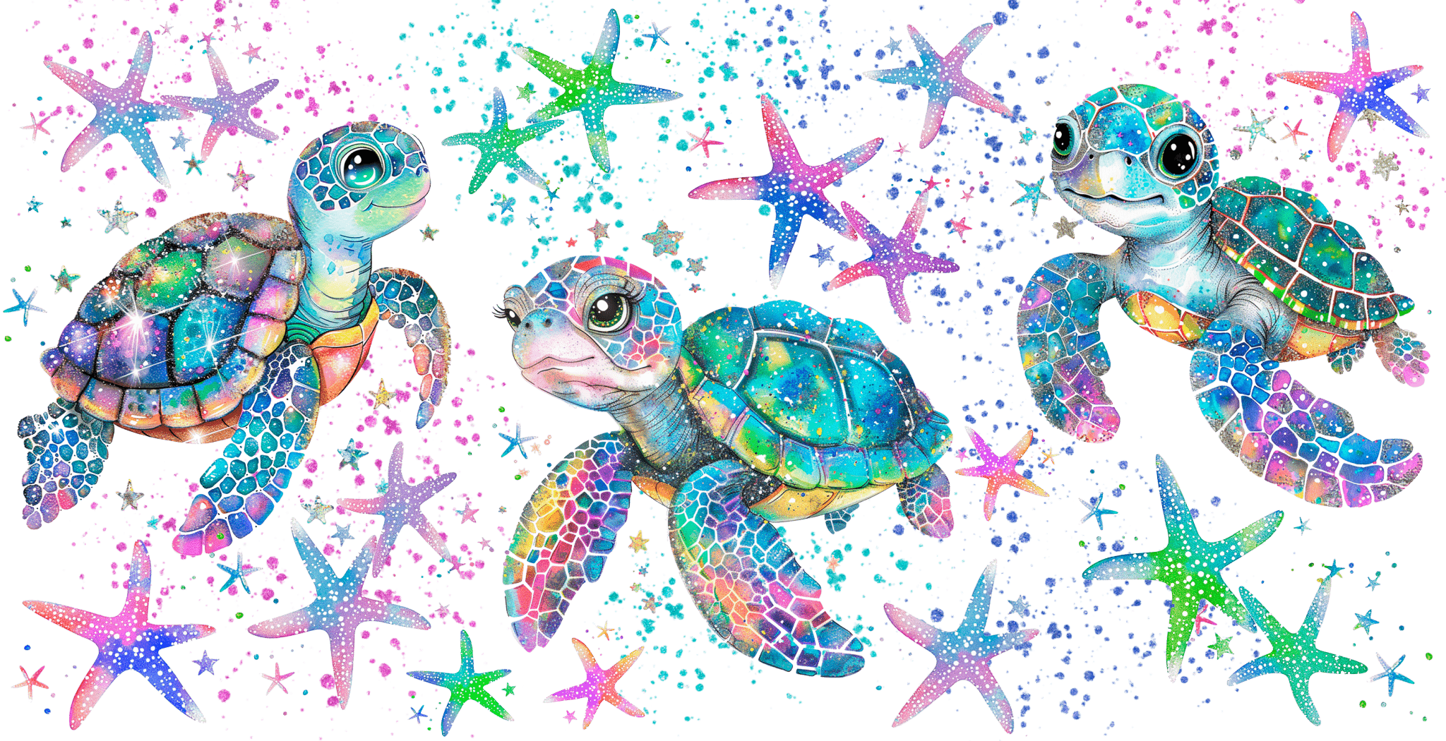 UV109 - Summer Turtle UV DTF Cup Wrap - My Vinyl Craft