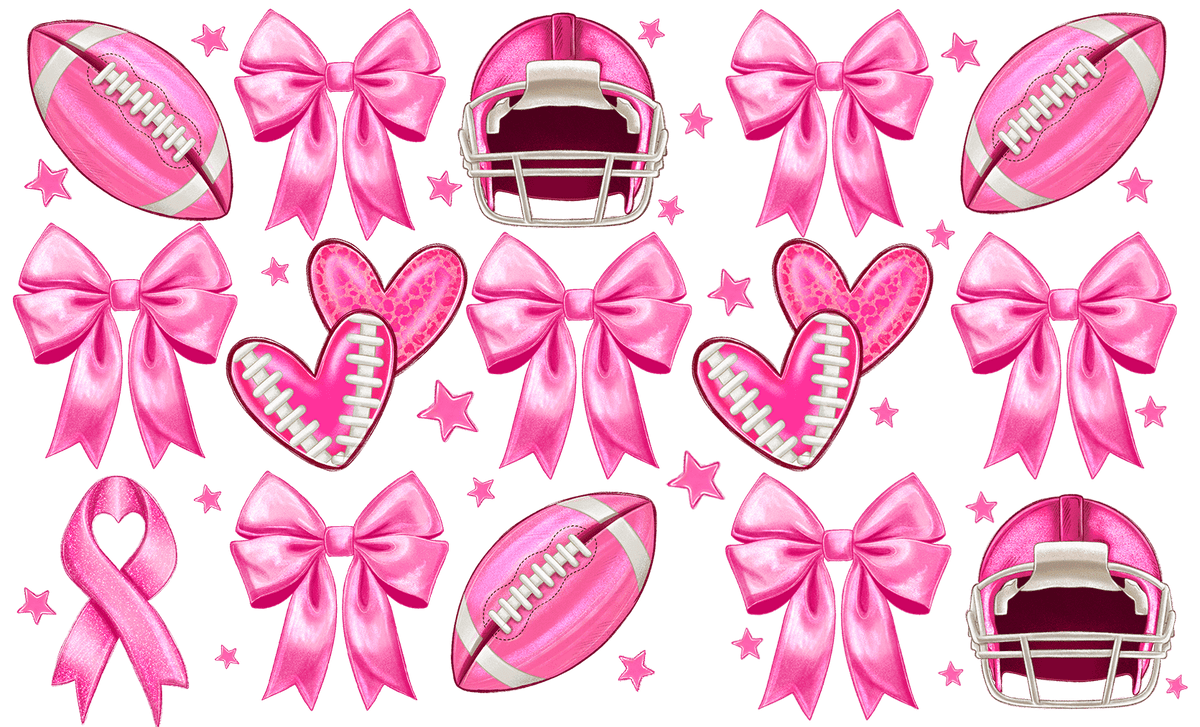 UV11-Pink Football UV DTF Cup Wrap - My Vinyl Craft