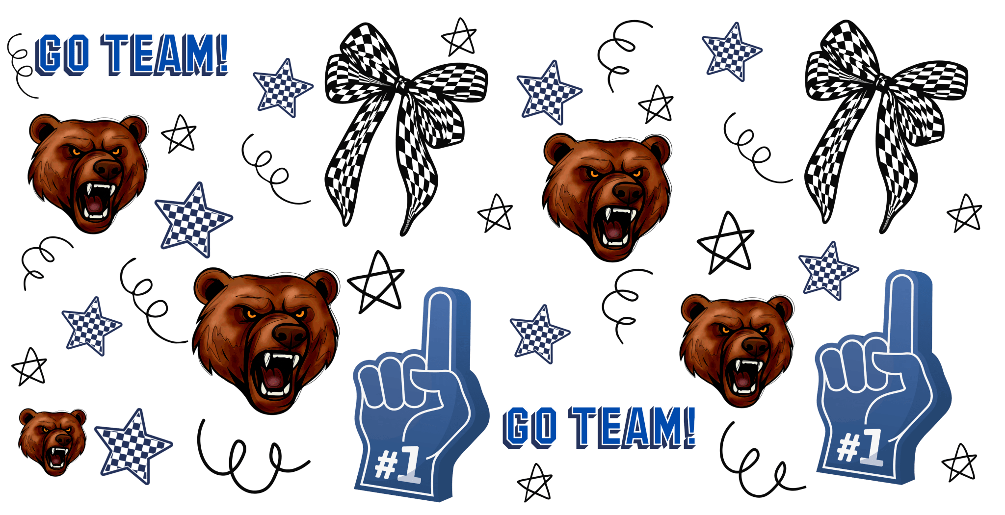 UV115 - Bears Mascot UV DTF Cup Wrap - My Vinyl Craft