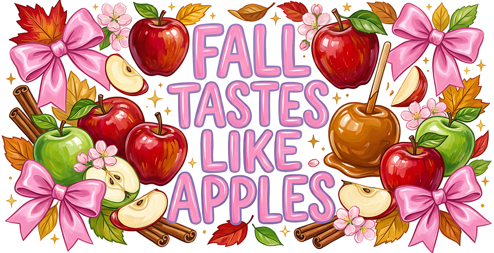UV121 - Taste Like Apples UV DTF Cup Wrap - My Vinyl Craft