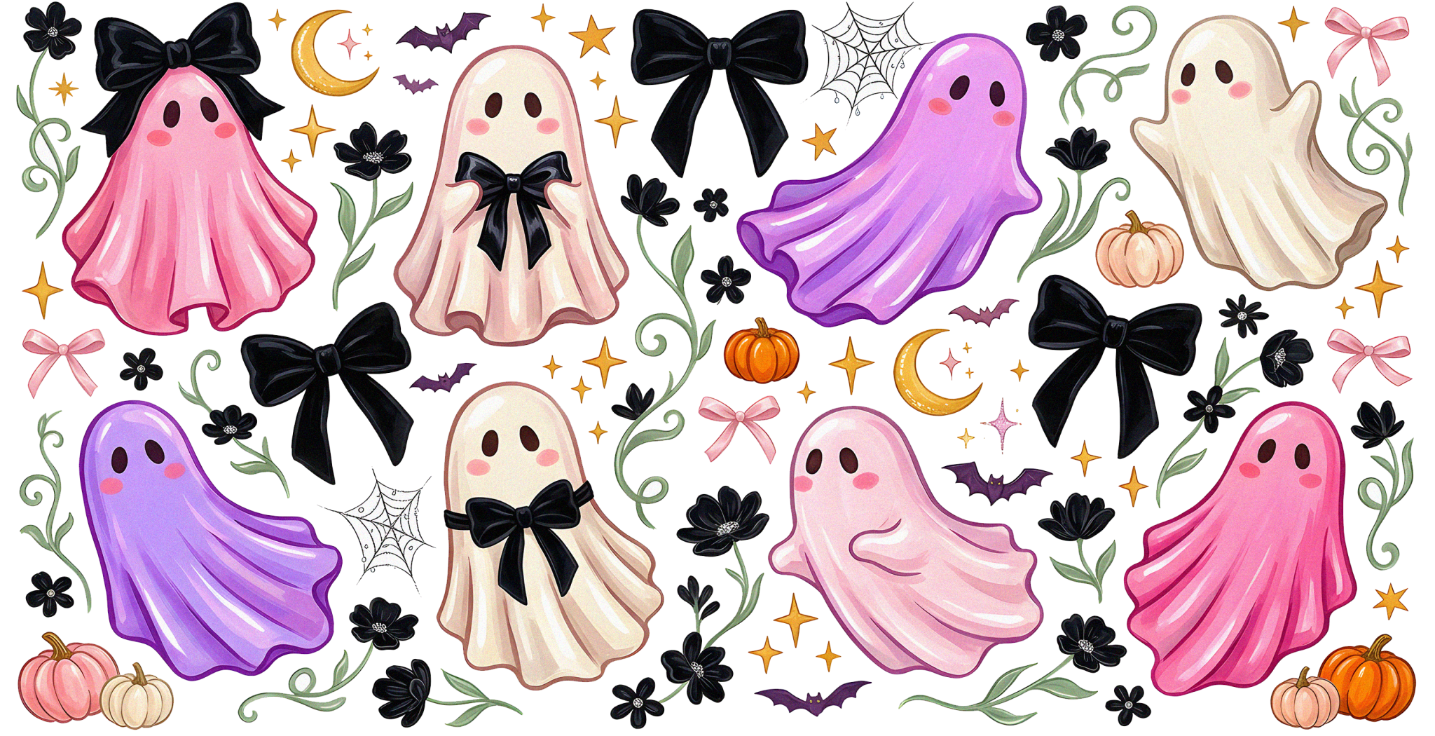 UV124 - Girly Ghost UV DTF Cup Wrap - My Vinyl Craft