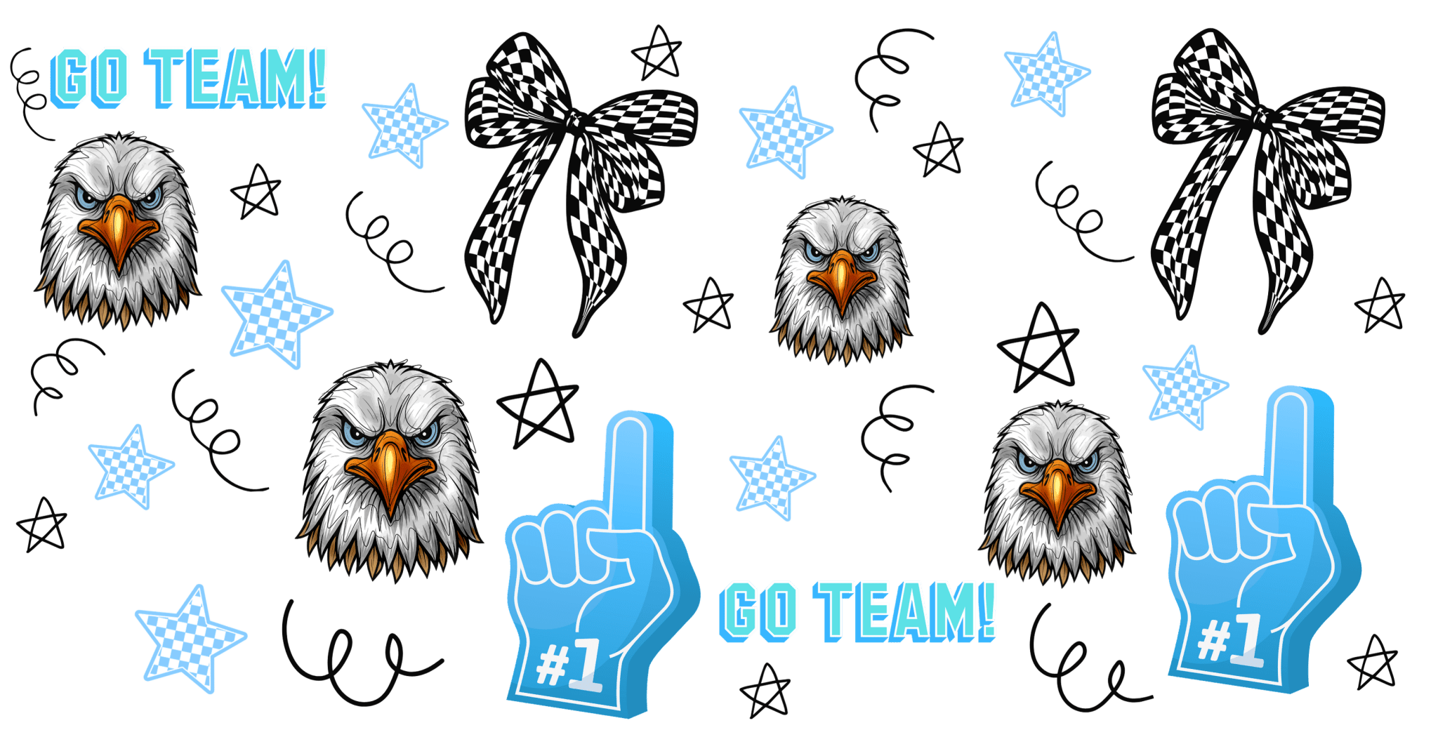UV126 - Blue Hawk Mascot UV DTF Cup Wrap - My Vinyl Craft