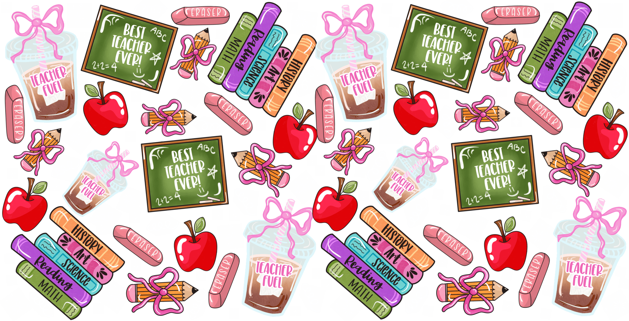 UV132 - Teacher Watercolor UV DTF Cup Wrap - My Vinyl Craft