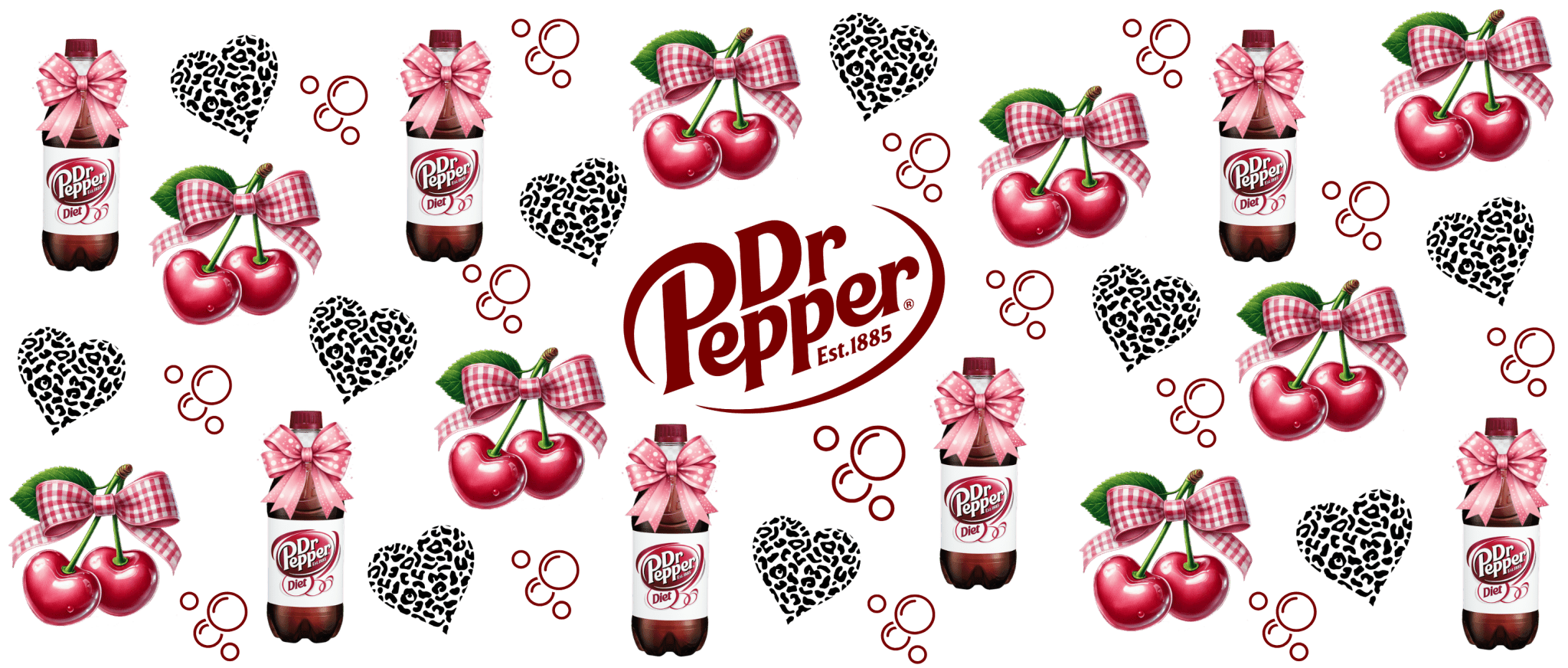 UV15 - Dr. Pepper Girly UV DTF Cup Wrap - My Vinyl Craft