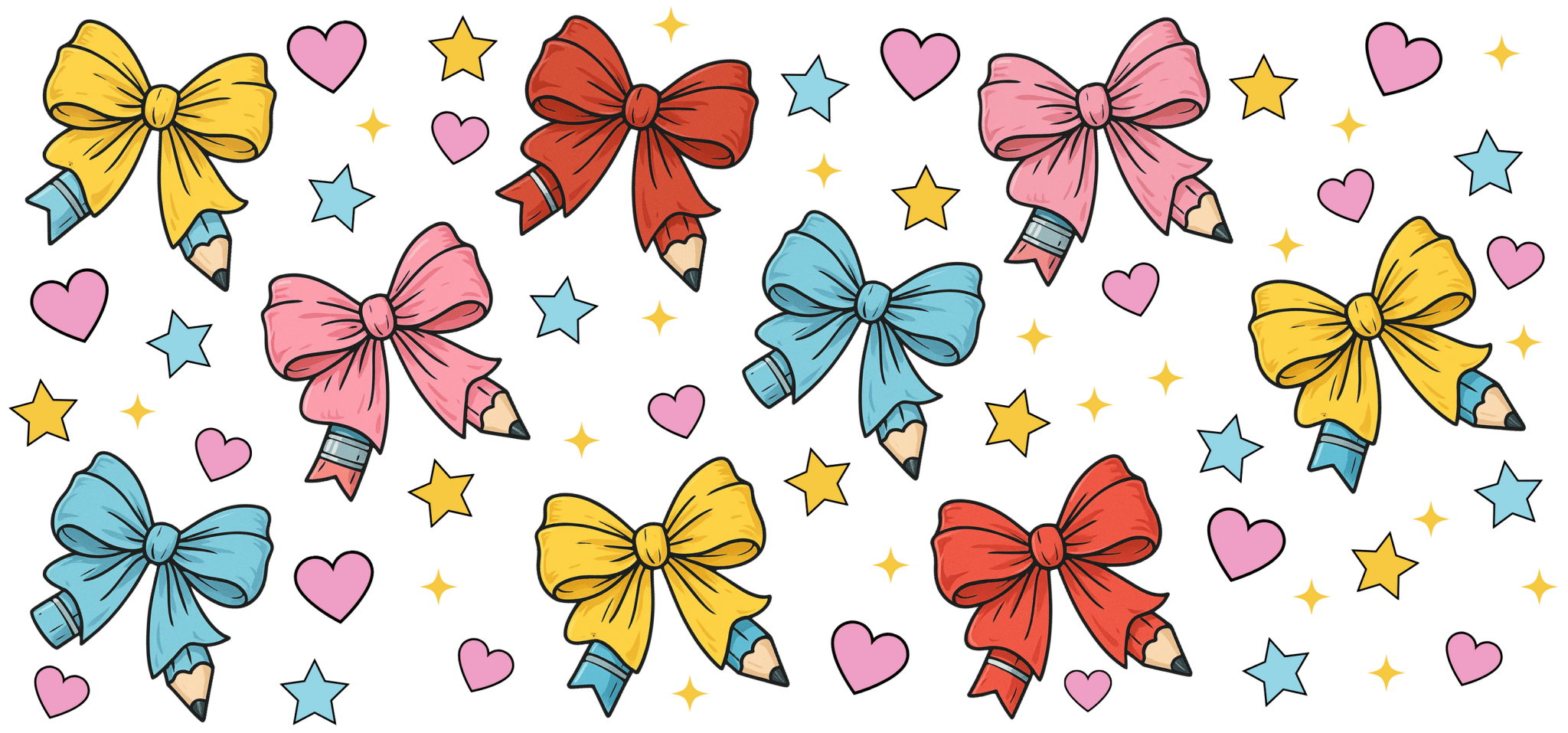 UV16 - Teacher Bow UV DTF Cup Wrap - My Vinyl Craft