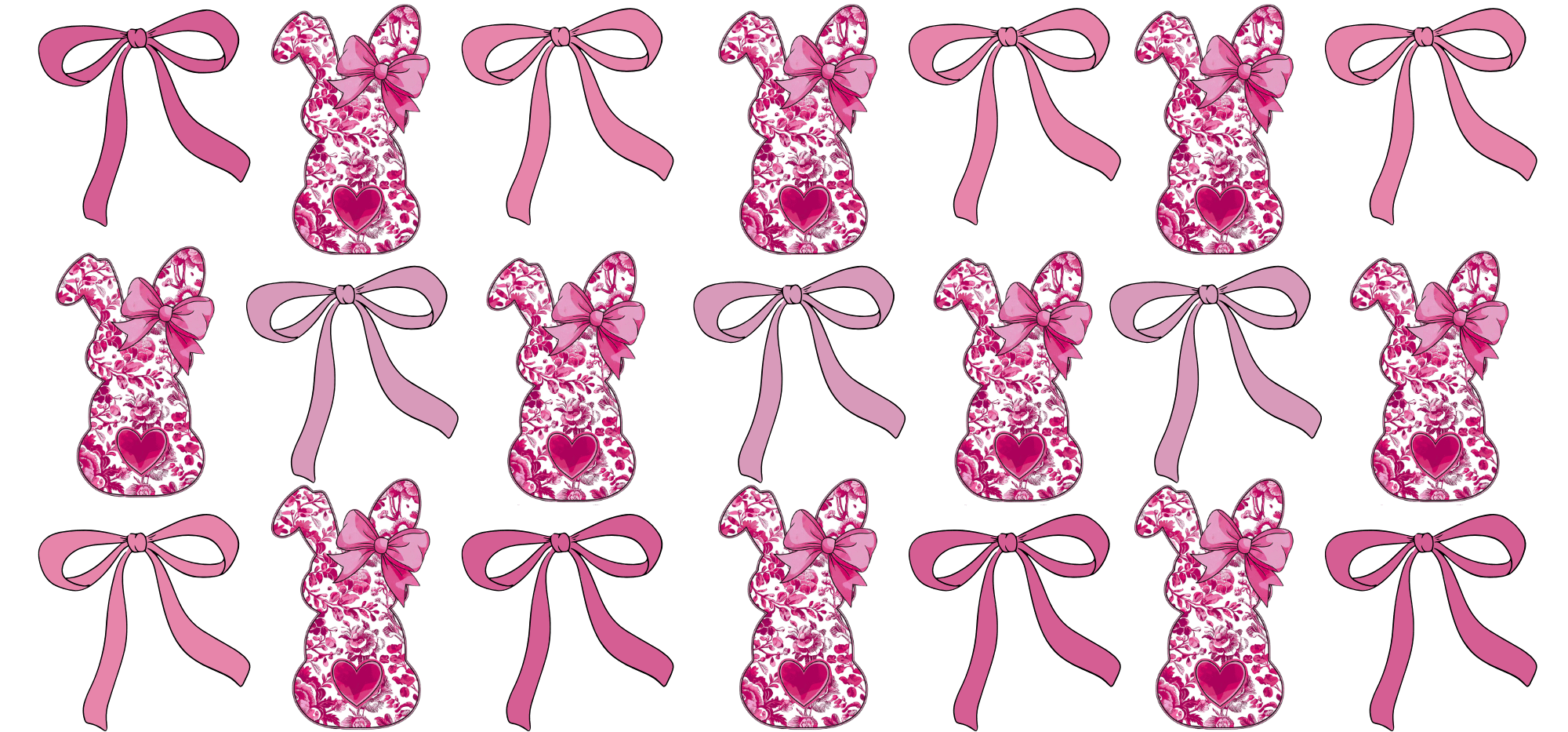 UV2 - Bunny Bows UV DTF Cup Wrap - My Vinyl Craft