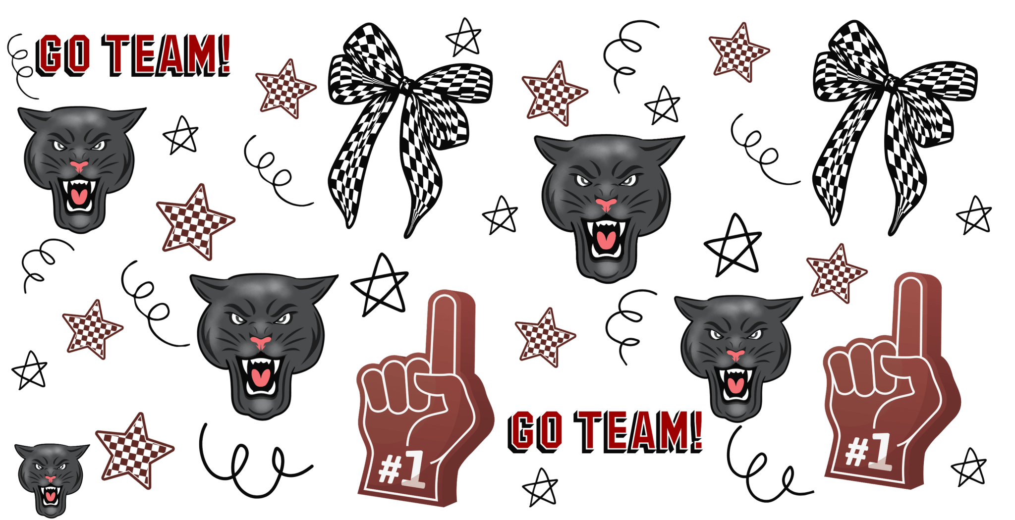 UV2 - Panther Mascot UV DTF Cup Wrap - My Vinyl Craft