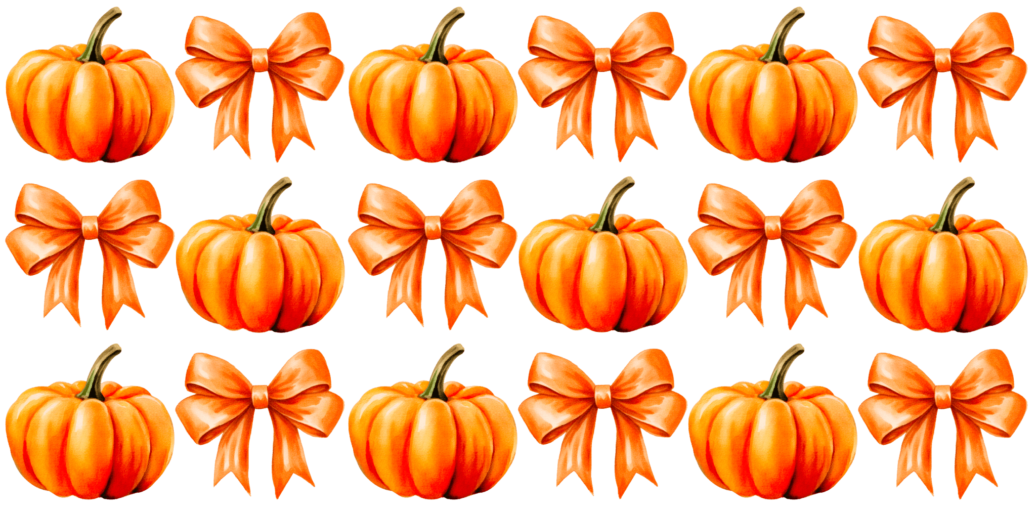 UV24 - Pumpkin Bows UV DTF Cup Wrap - My Vinyl Craft