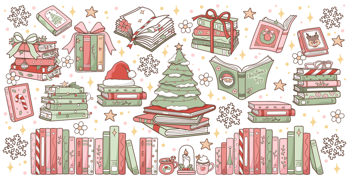 UV29 - Bookish Christmas UV DTF Cup Wrap - My Vinyl Craft