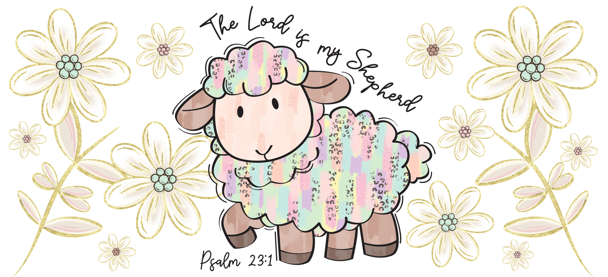 UV3 - Pastel Sheep UV DTF Cup Wrap - My Vinyl Craft