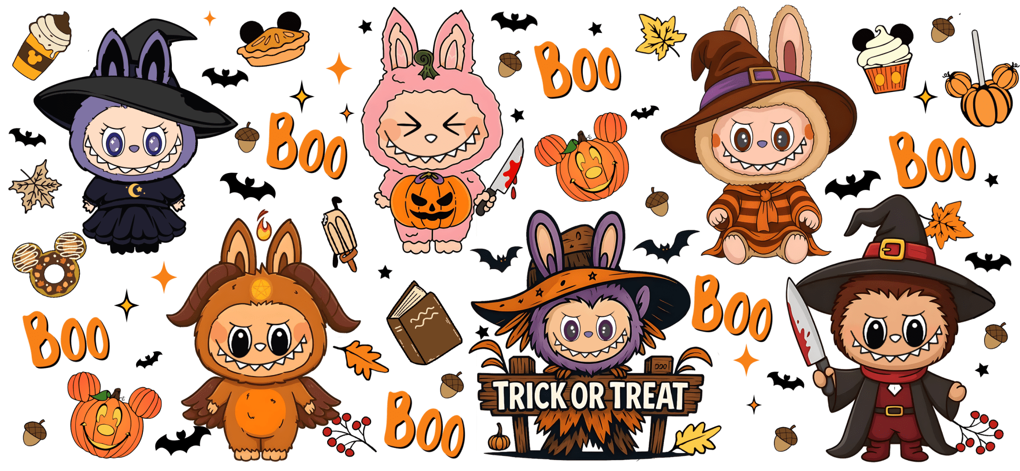 UV43 - Labubu Halloween UV DTF Cup Wrap - My Vinyl Craft