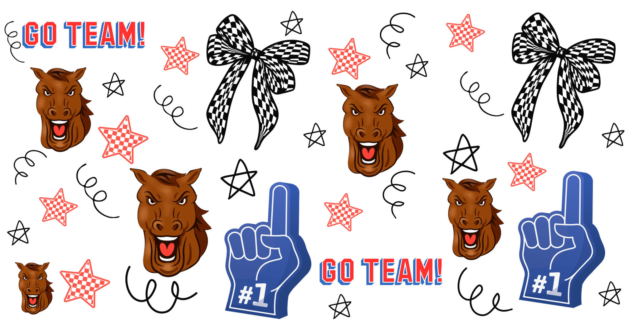 UV44 - Broncos/Mustangs/Colt Mascot UV DTF Cup Wrap - My Vinyl Craft