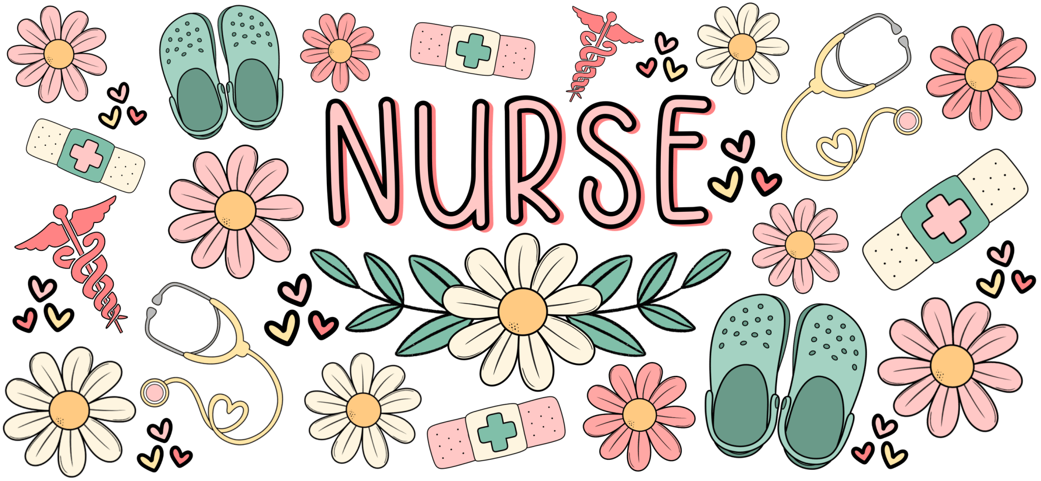 UV5 - Boho Nurse UV DTF Cup Wrap - My Vinyl Craft