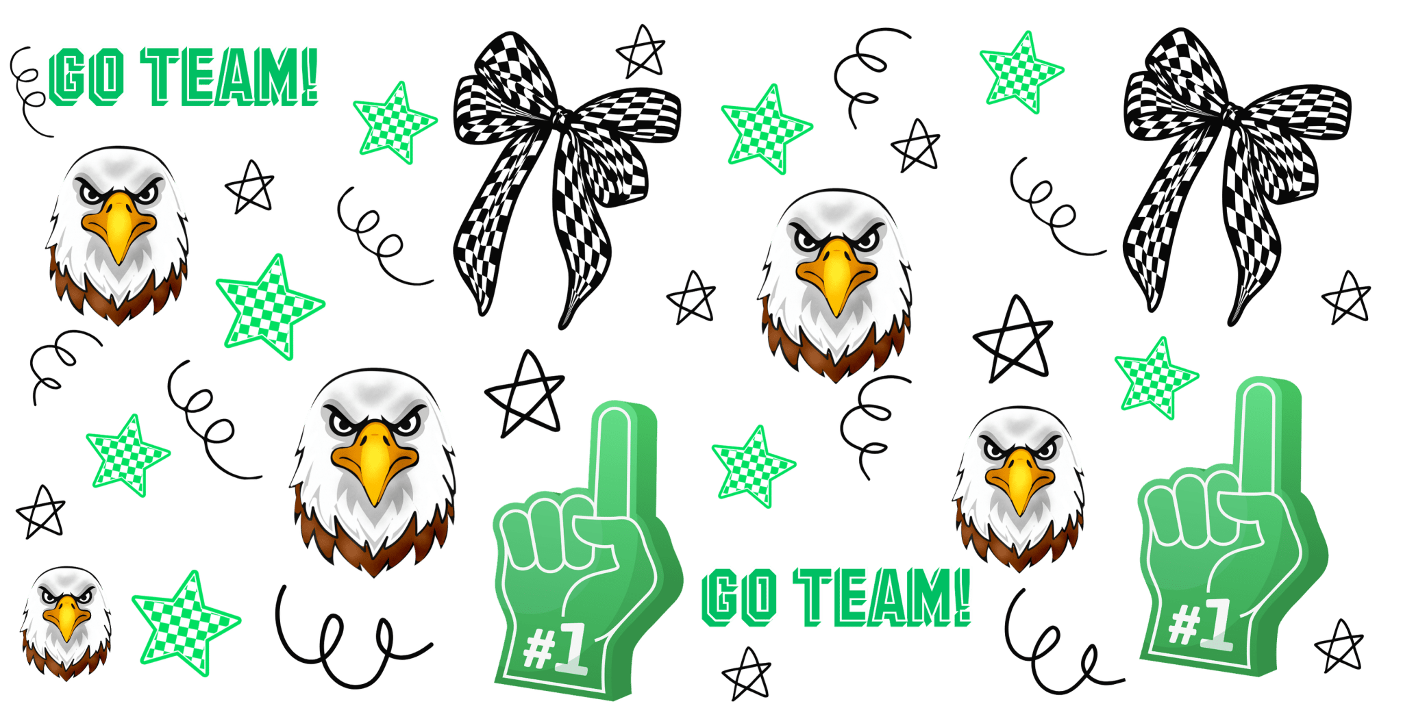 UV7 - Eagles Mascot UV DTF Cup Wrap - My Vinyl Craft