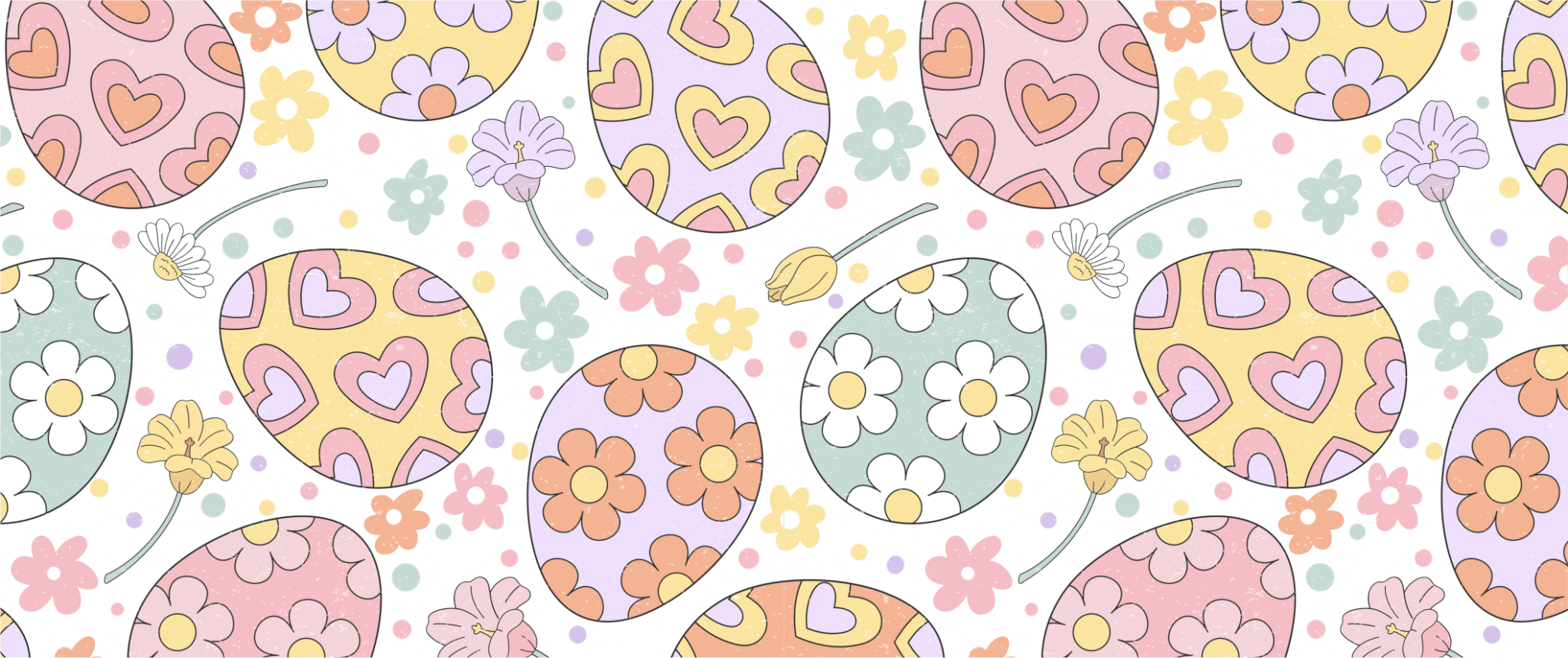 UV7 - Retro Easter eggs UV DTF Cup Wrap - My Vinyl Craft