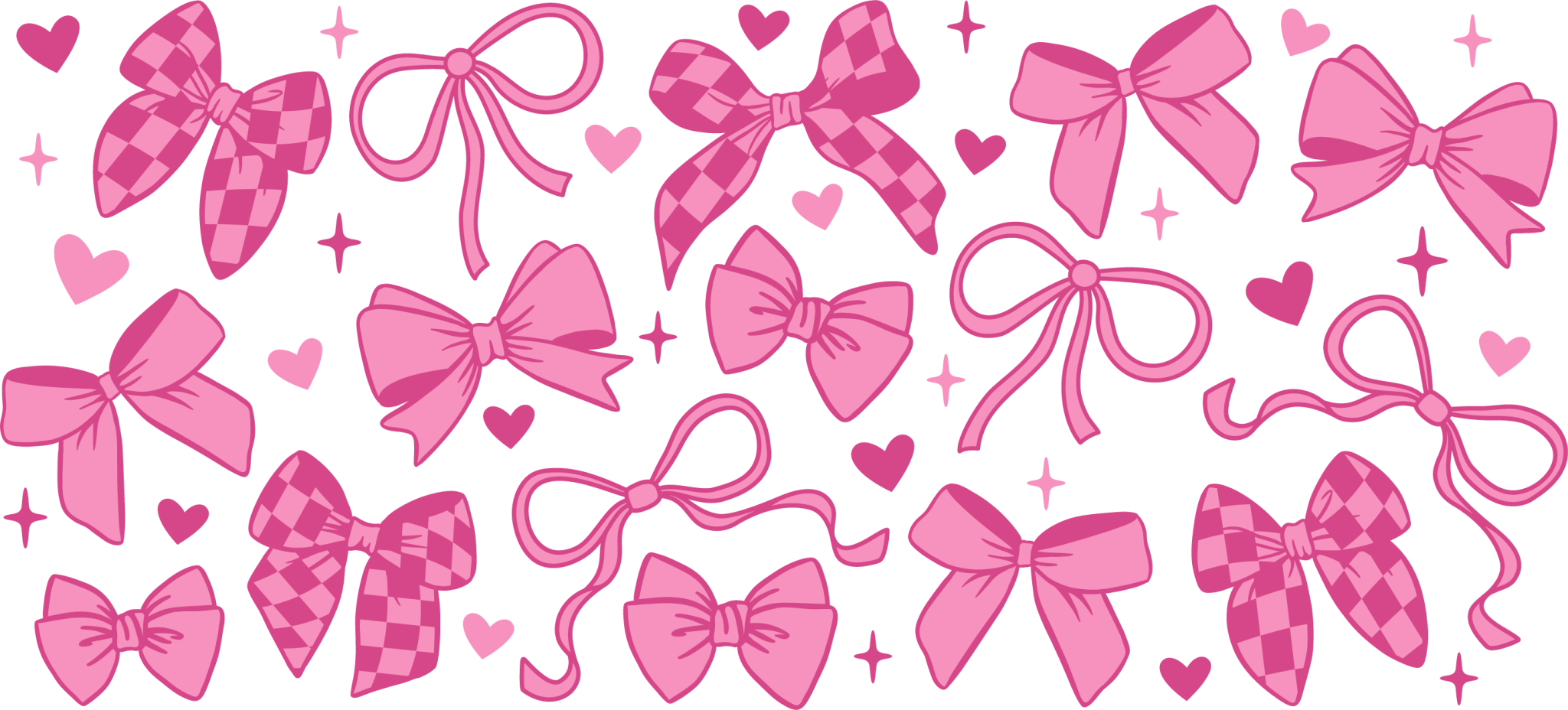 UV82 - Pink Coquette Girly Bow UV DTF Cup Wrap - My Vinyl Craft